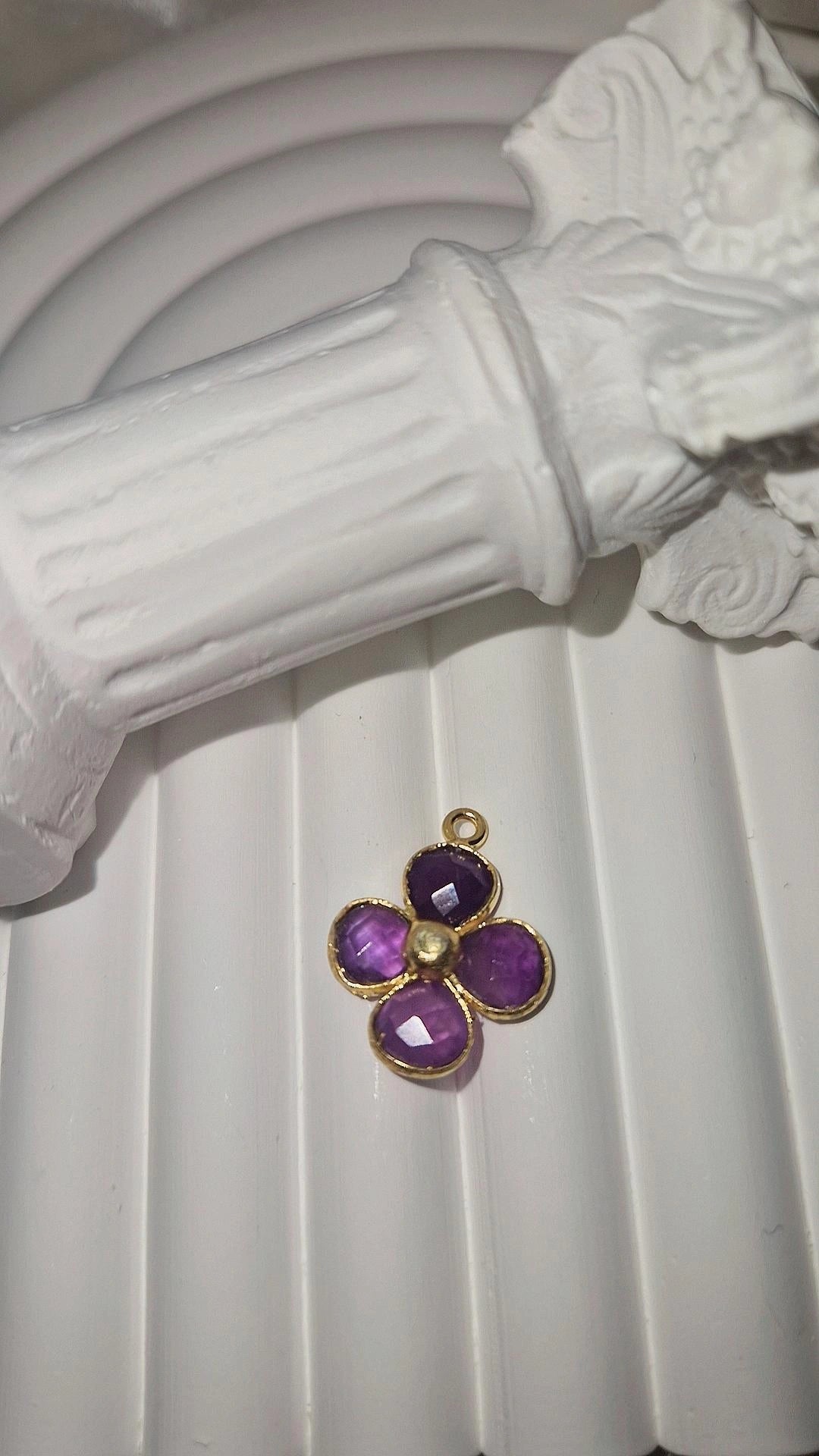 Anhänger Gold Amethyst (Blume)