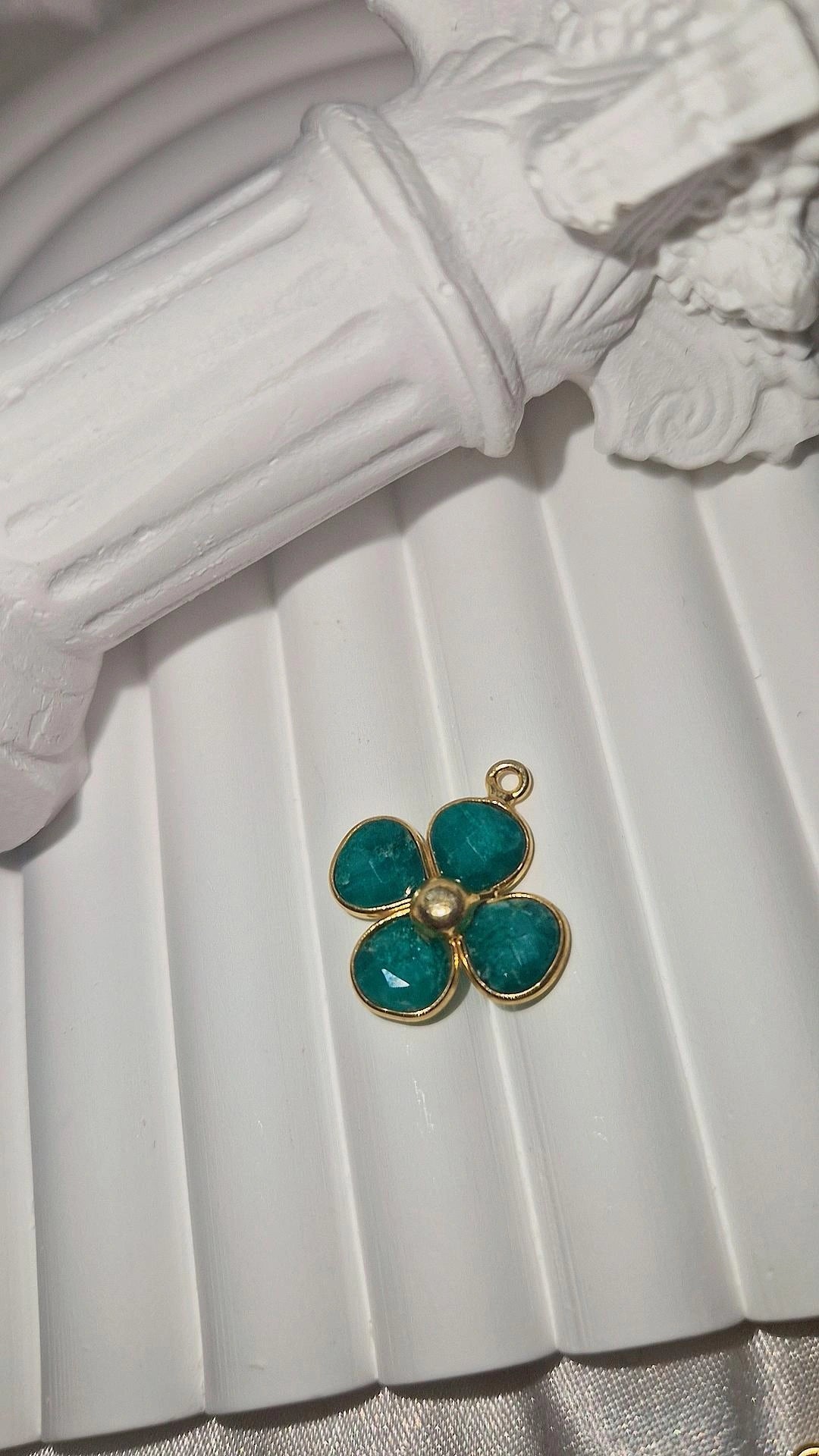 Anhänger Gold Amazonit (Blume)