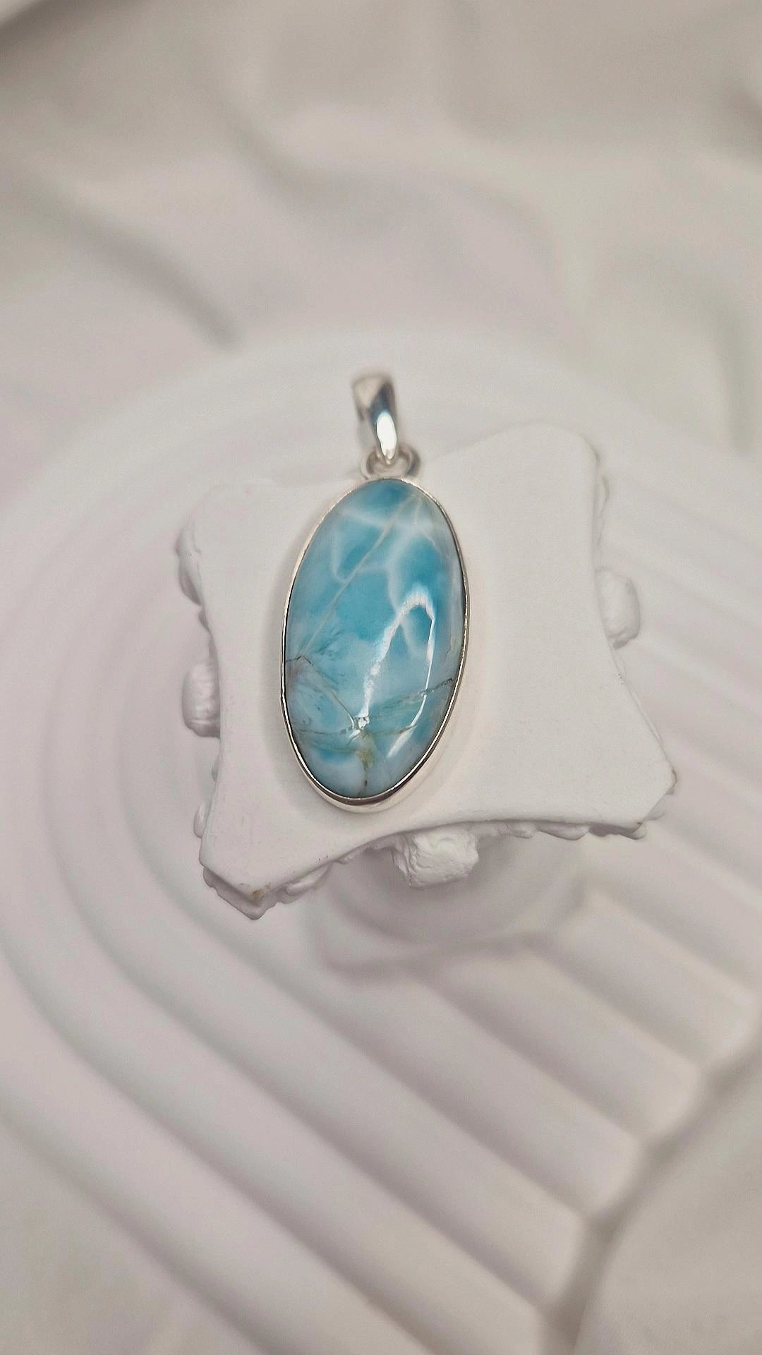 Larimar Oval Anhänger