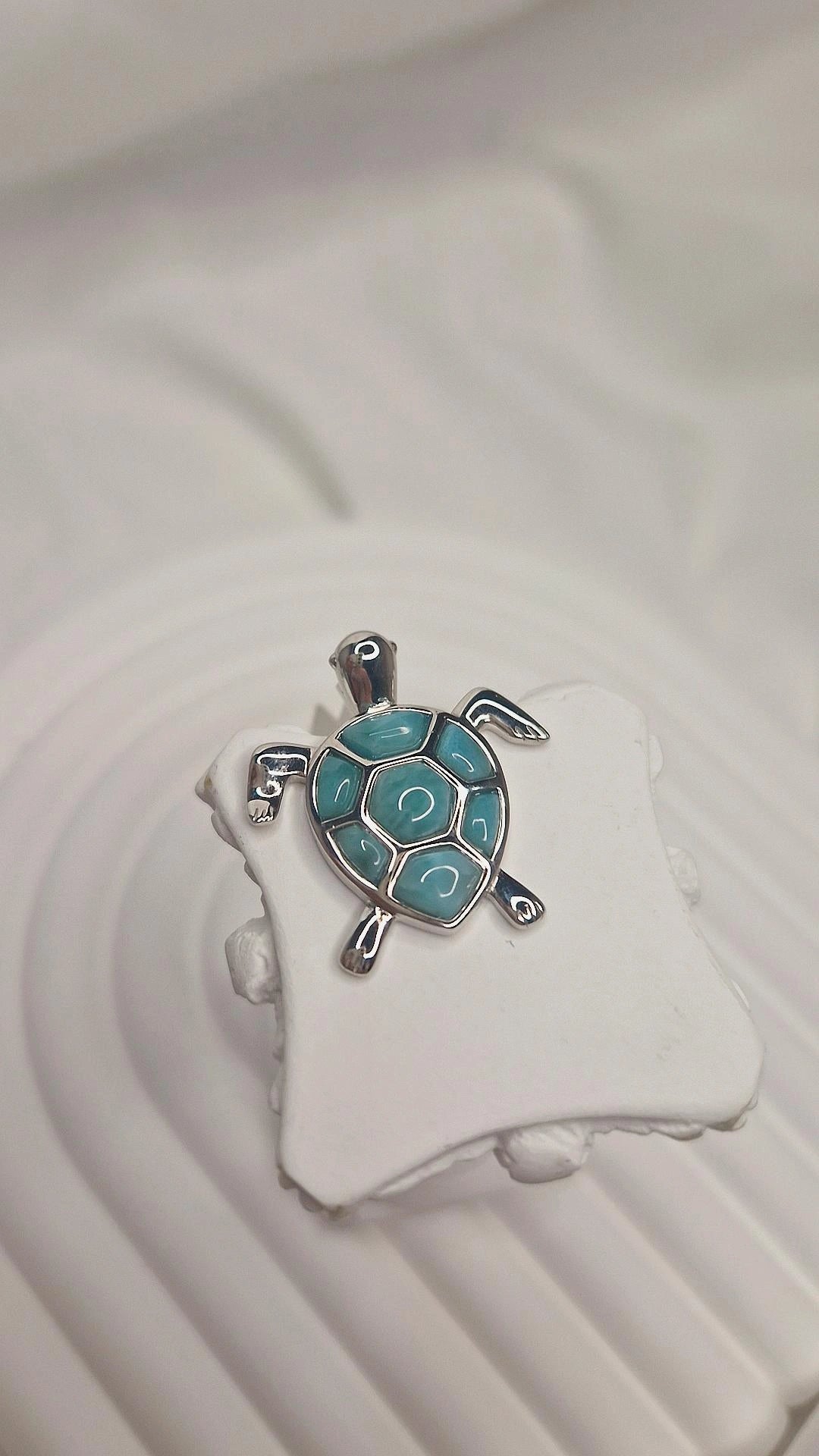 Larimar Schildkröte Anhänger