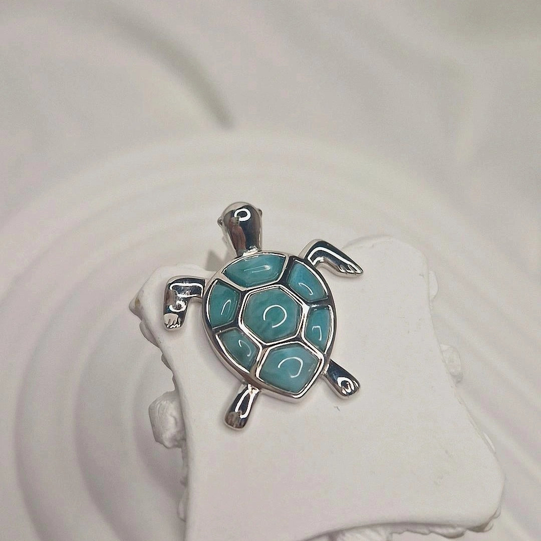Larimar Schildkröte Anhänger