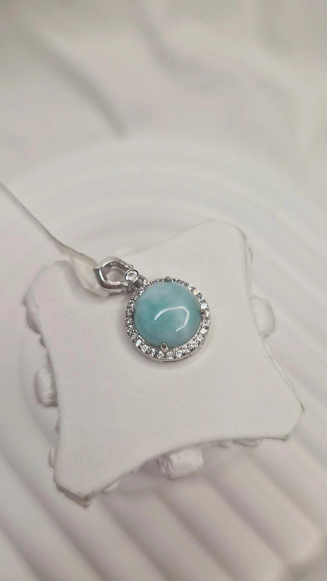 Larimar rund Anhänger