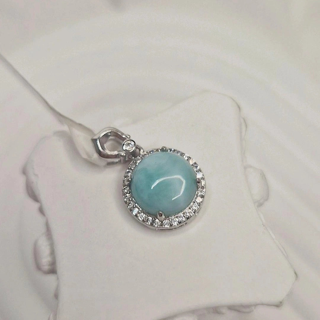 Larimar rund Anhänger