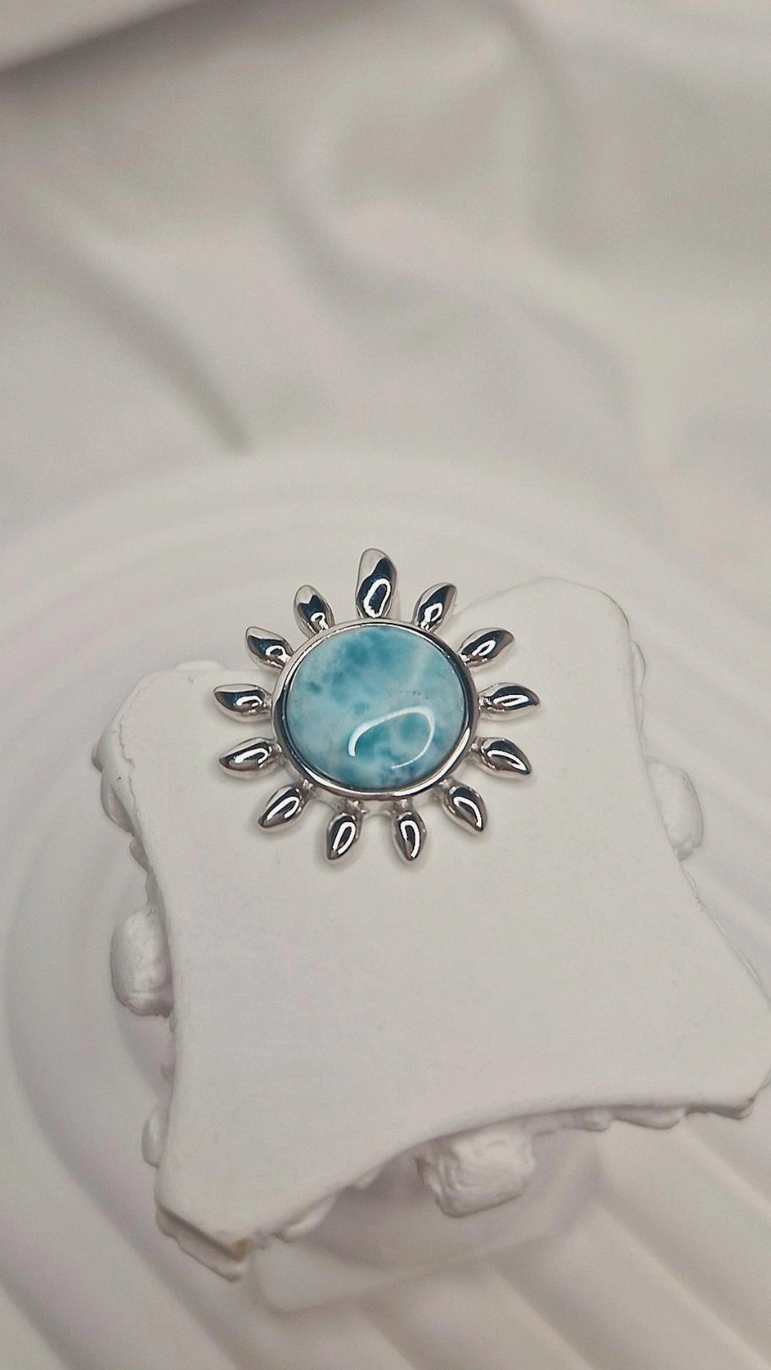 Larimar Sonnen/Blume Anhänger