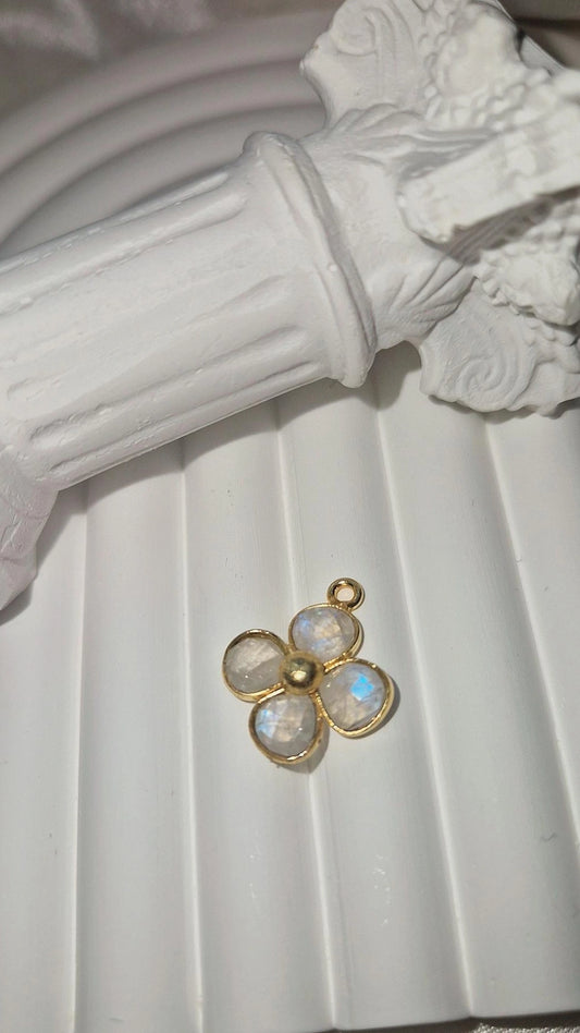 Anhänger Gold Mondstein (Blume)