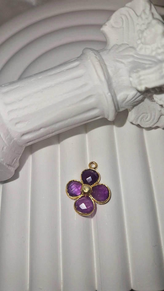 Anhänger Gold Amethyst (Blume)
