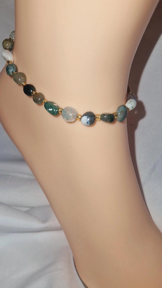 Fußkettchen Moosachat