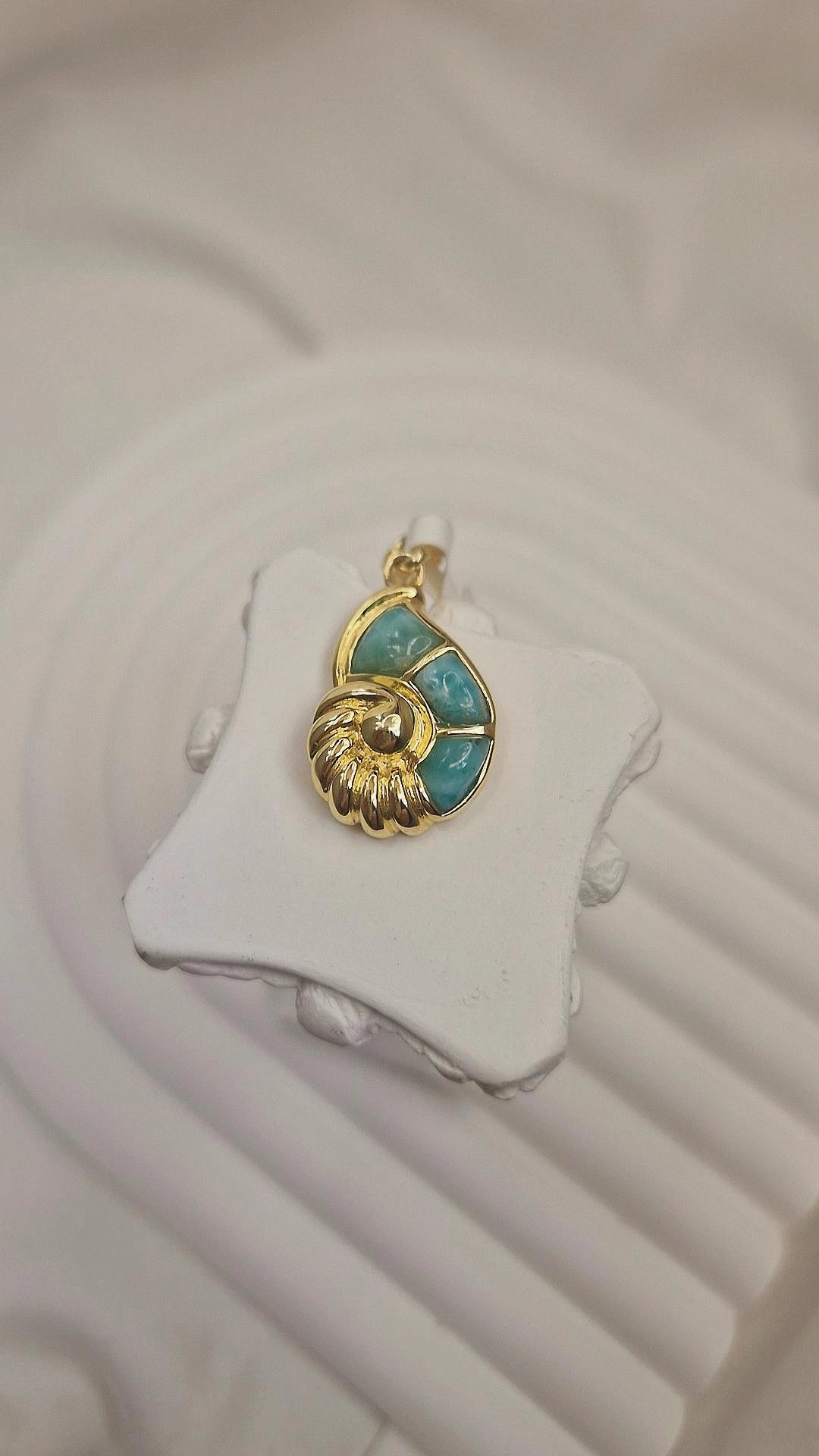 Larimar Muschel Anhänger