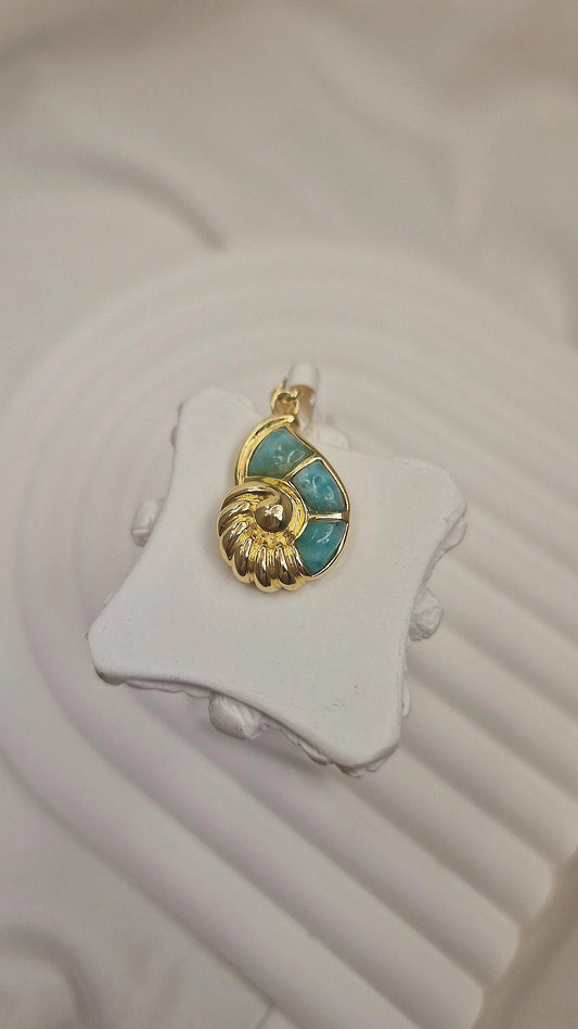 Larimar Muschel Anhänger