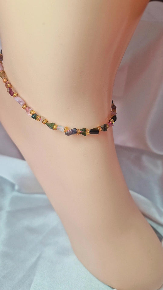 Fußkettchen Turmalin bunt