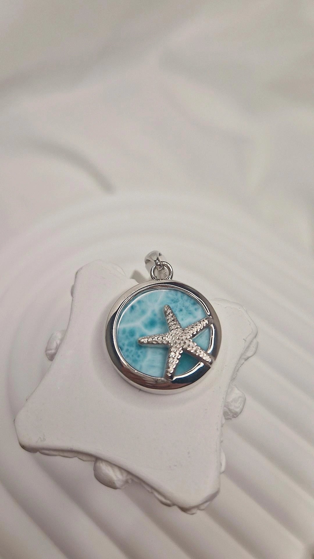 Larimar Muschel Anhänger