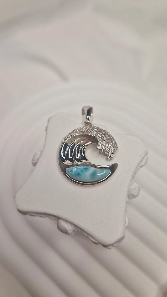 Larimar Welle Anhänger