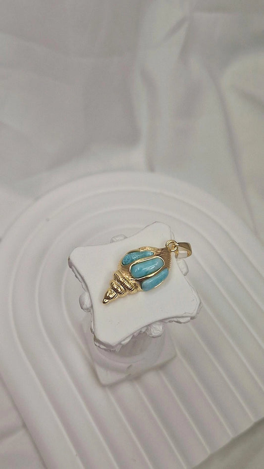 Larimar Muschel Anhänger