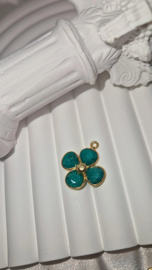 Anhänger Gold Amazonit (Blume)