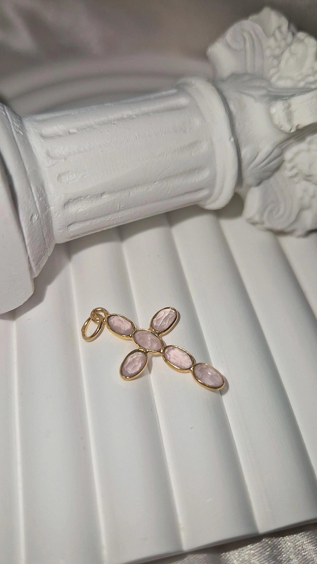 Anhänger Gold Rosenquarz