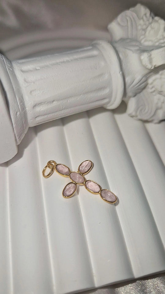 Anhänger Gold Rosenquarz