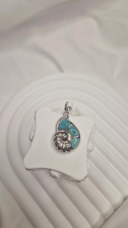 Larimar Muschel Anhänger