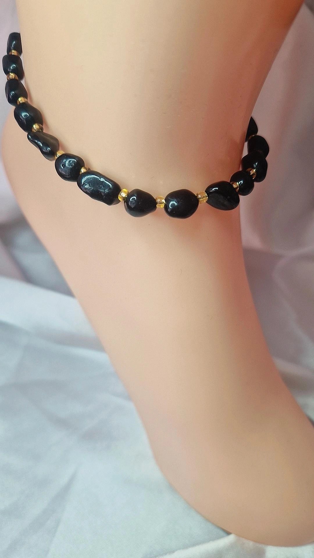 Fußkettchen Obsidian