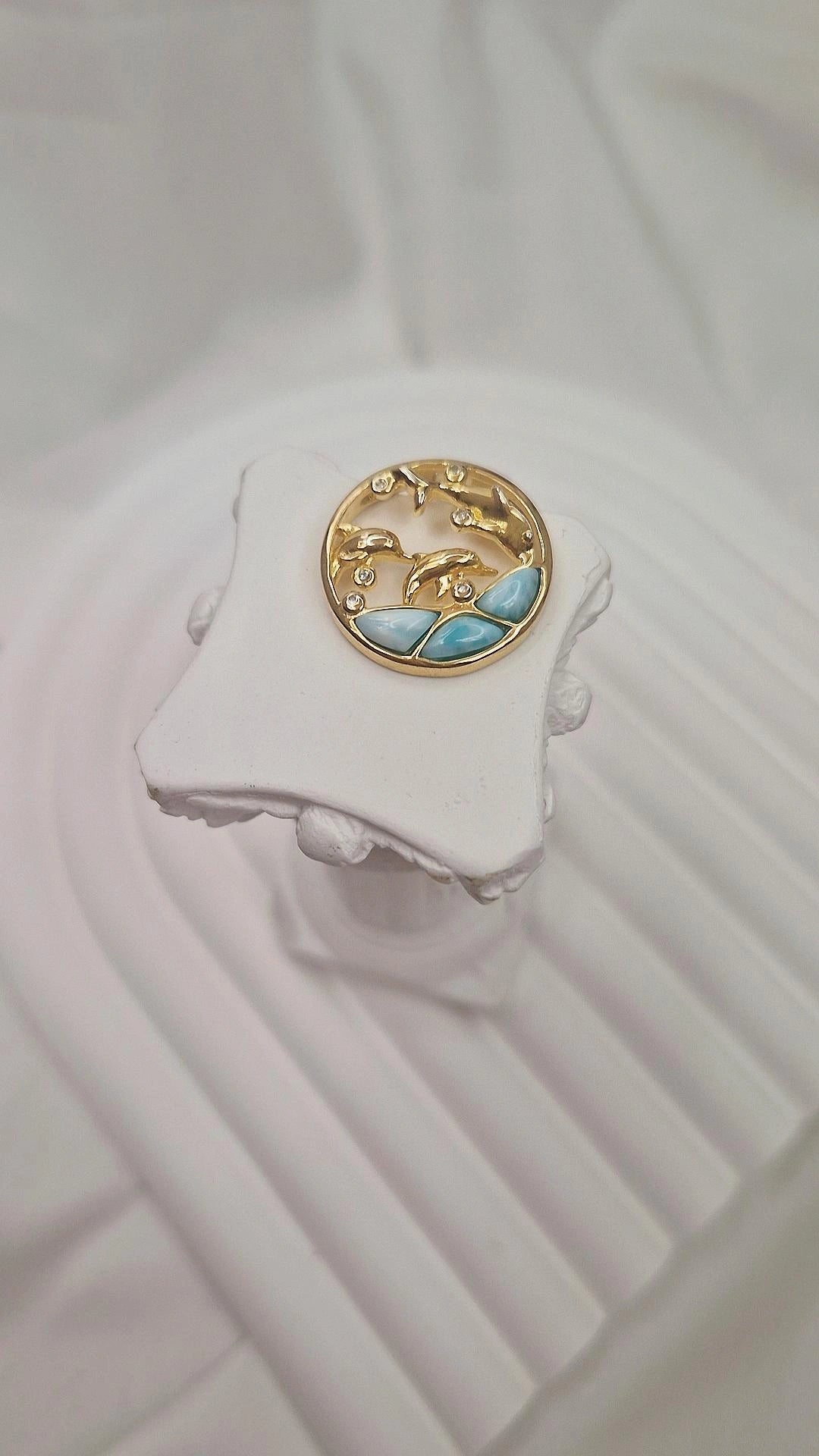 Larimar Delphin Anhänger