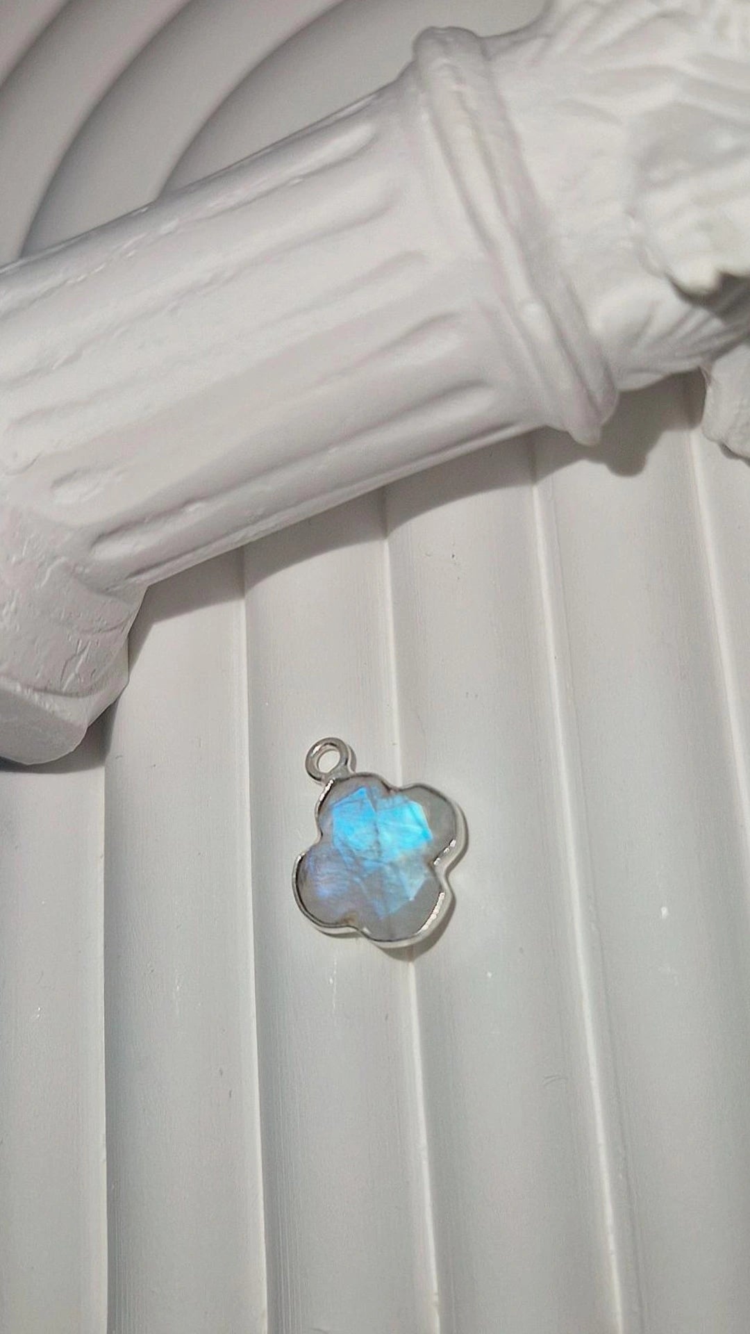 Anhänger Silber Mondstein (Kleeblatt)