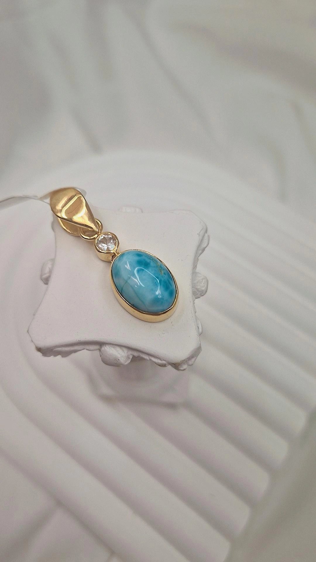Larimar oval Anhänger