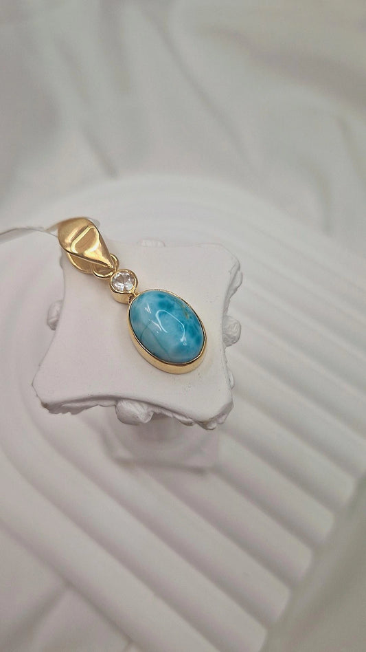 Larimar oval Anhänger