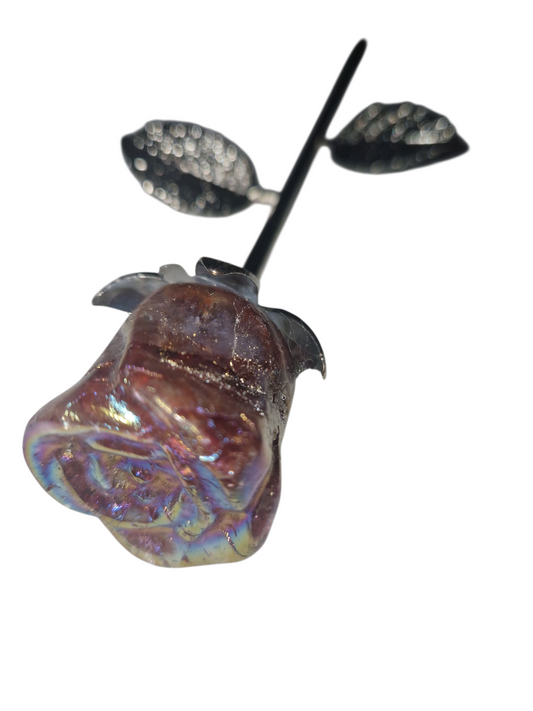 Erdbeerquarz Kristall Rose Aura