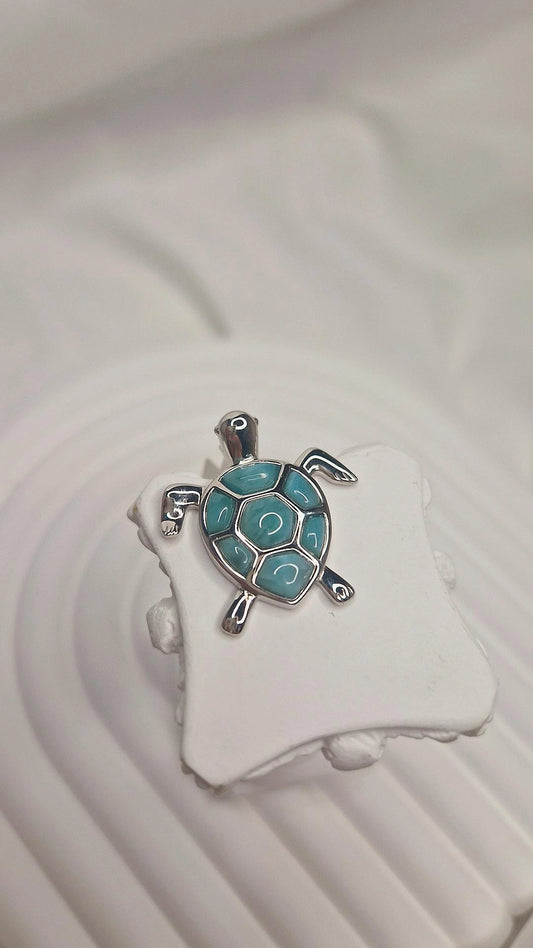 Larimar Schildkröte Anhänger