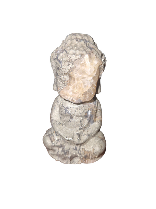 Pyrit/calcit Buddha