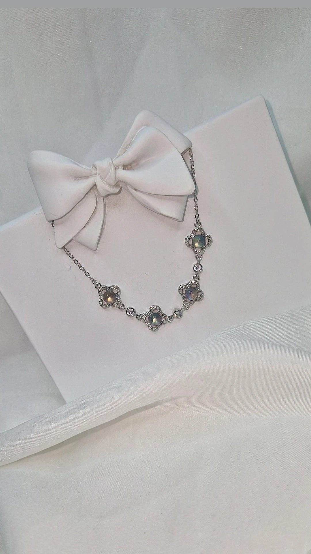 Labradorit Armband Kleeblatt