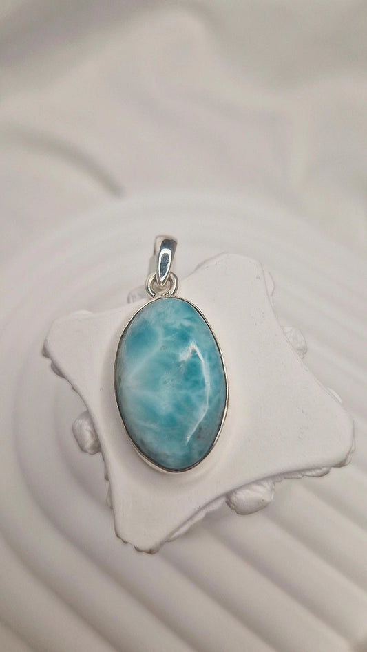 Larimar Oval Anhänger