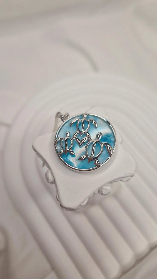 Larimar Schildkröte Anhänger