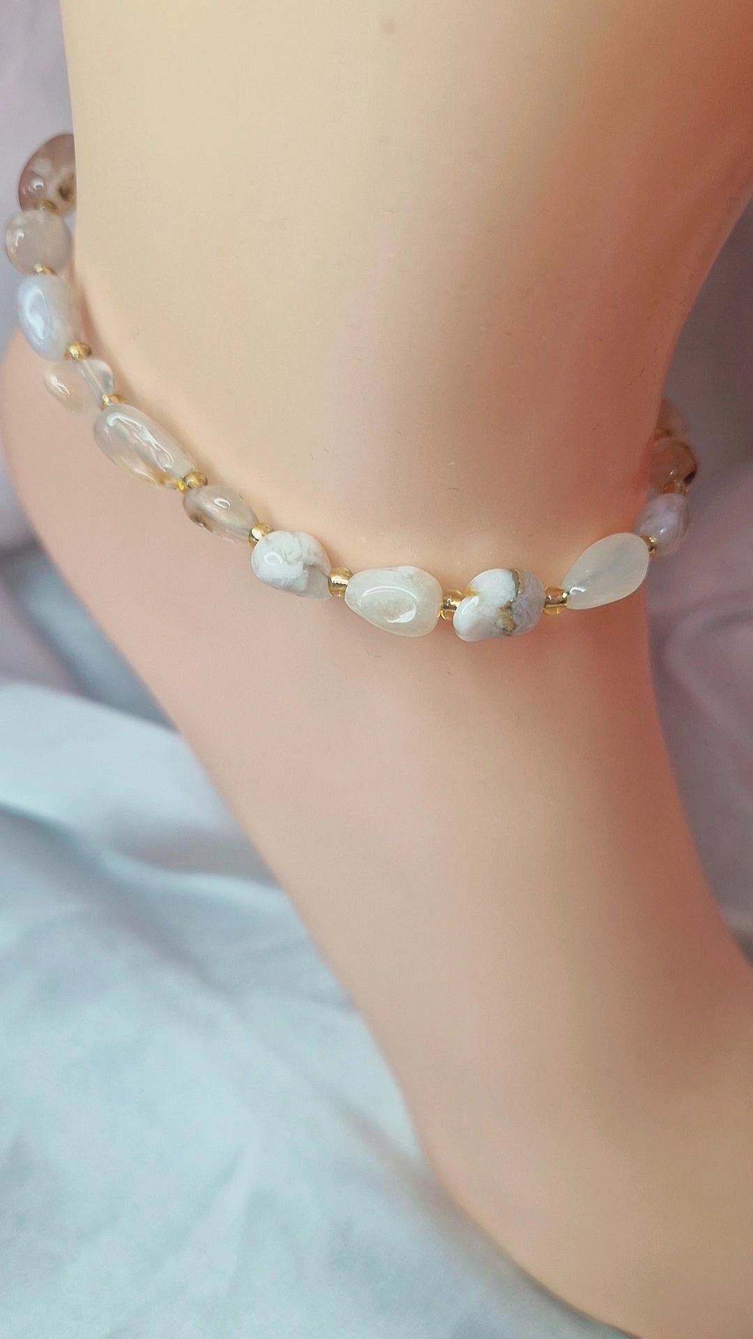 Fußkettchen Blumenachat