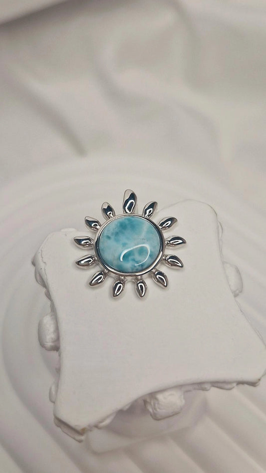 Larimar Sonnen/Blume Anhänger