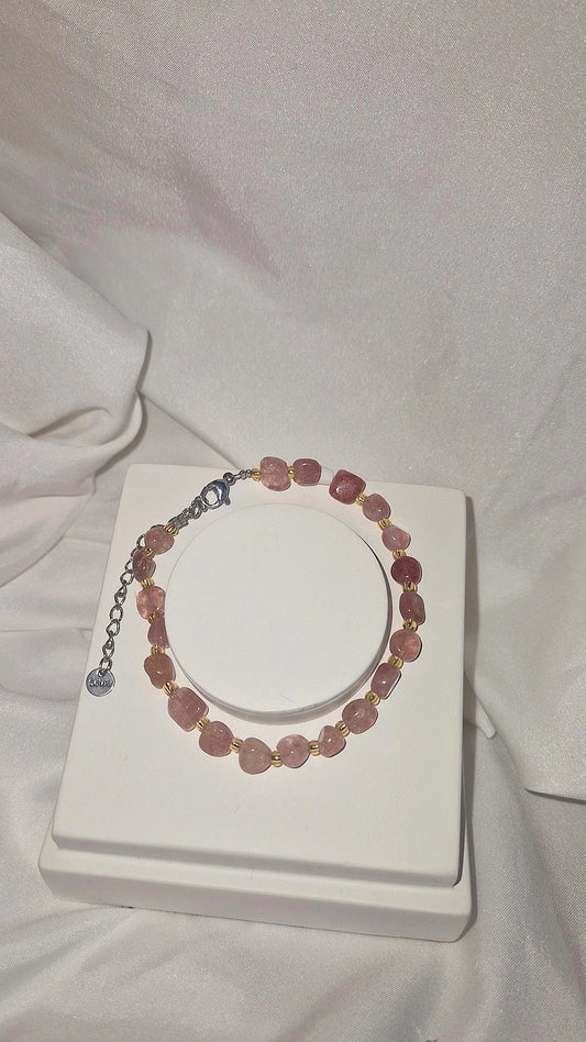 Armband Erdbeerquarz