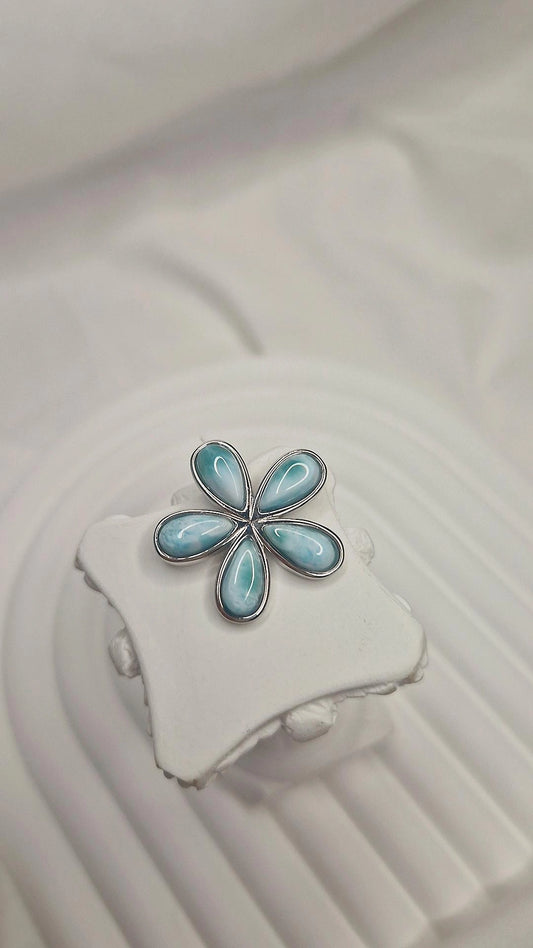 Larimar Blume Anhänger