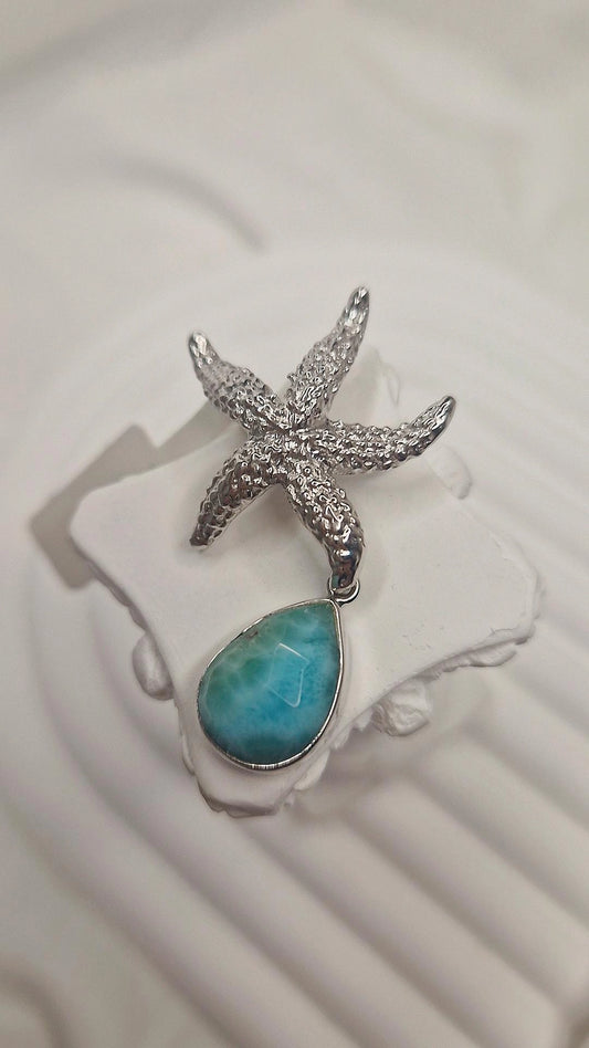 Larimar Muschel Anhänger