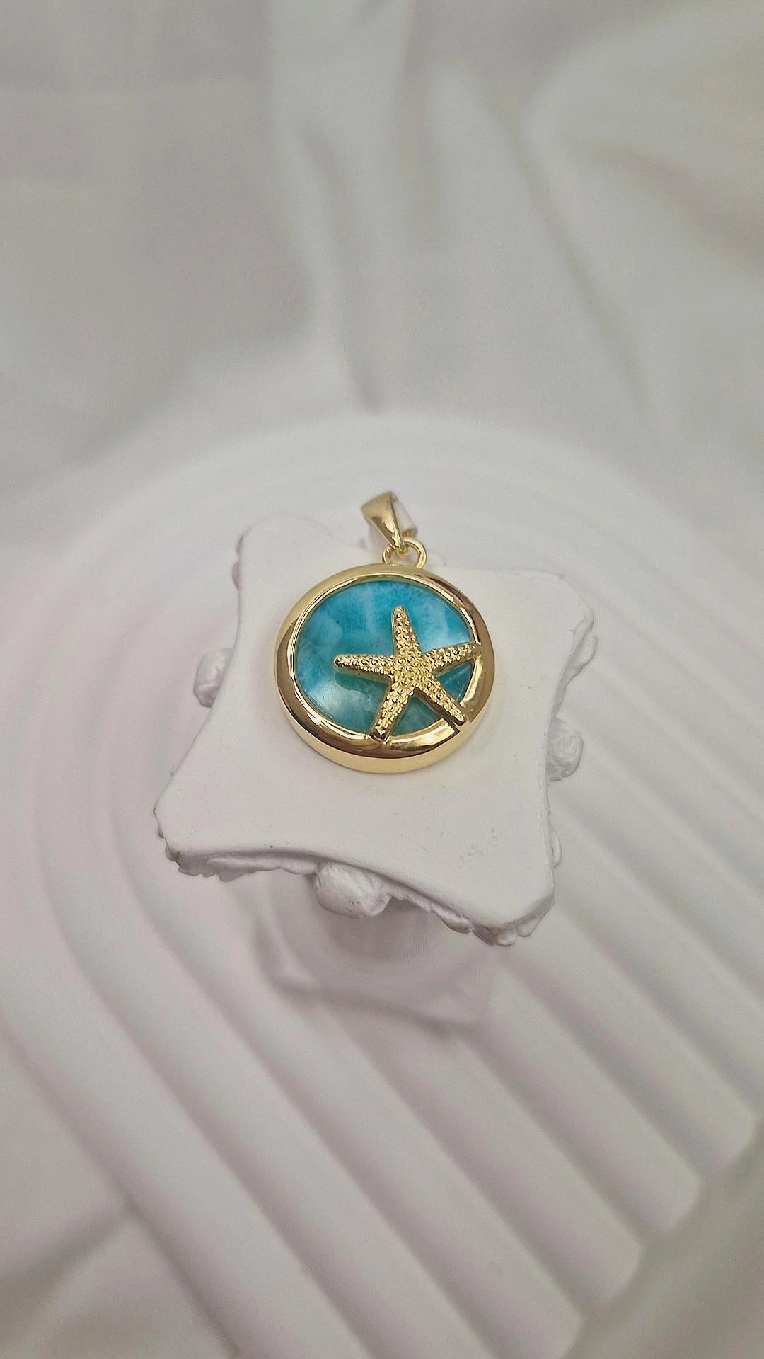 Larimar Muschel Anhänger