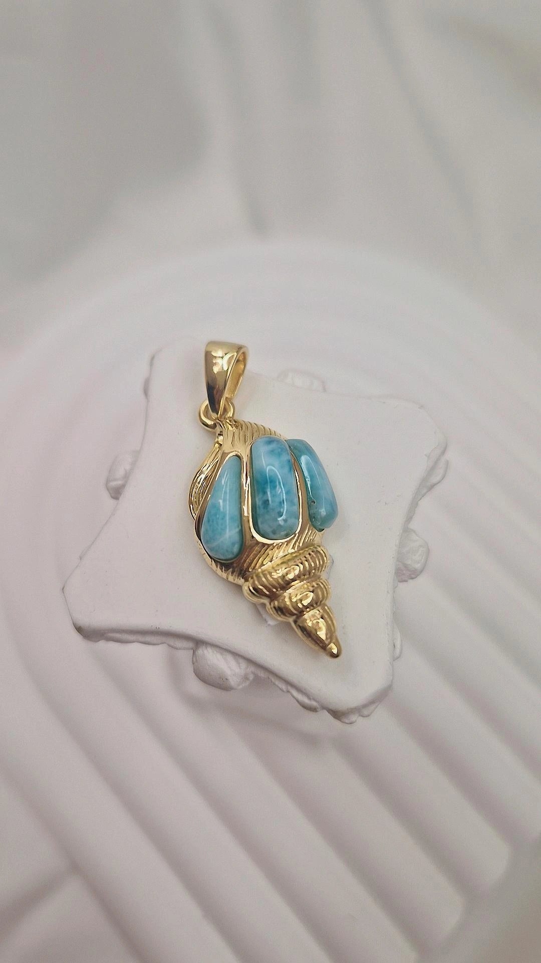 Larimar Muschel Anhänger