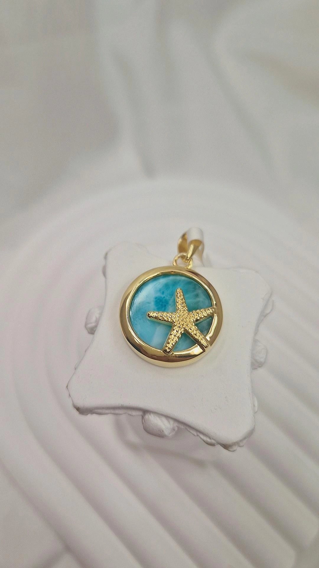 Larimar Muschel Anhänger