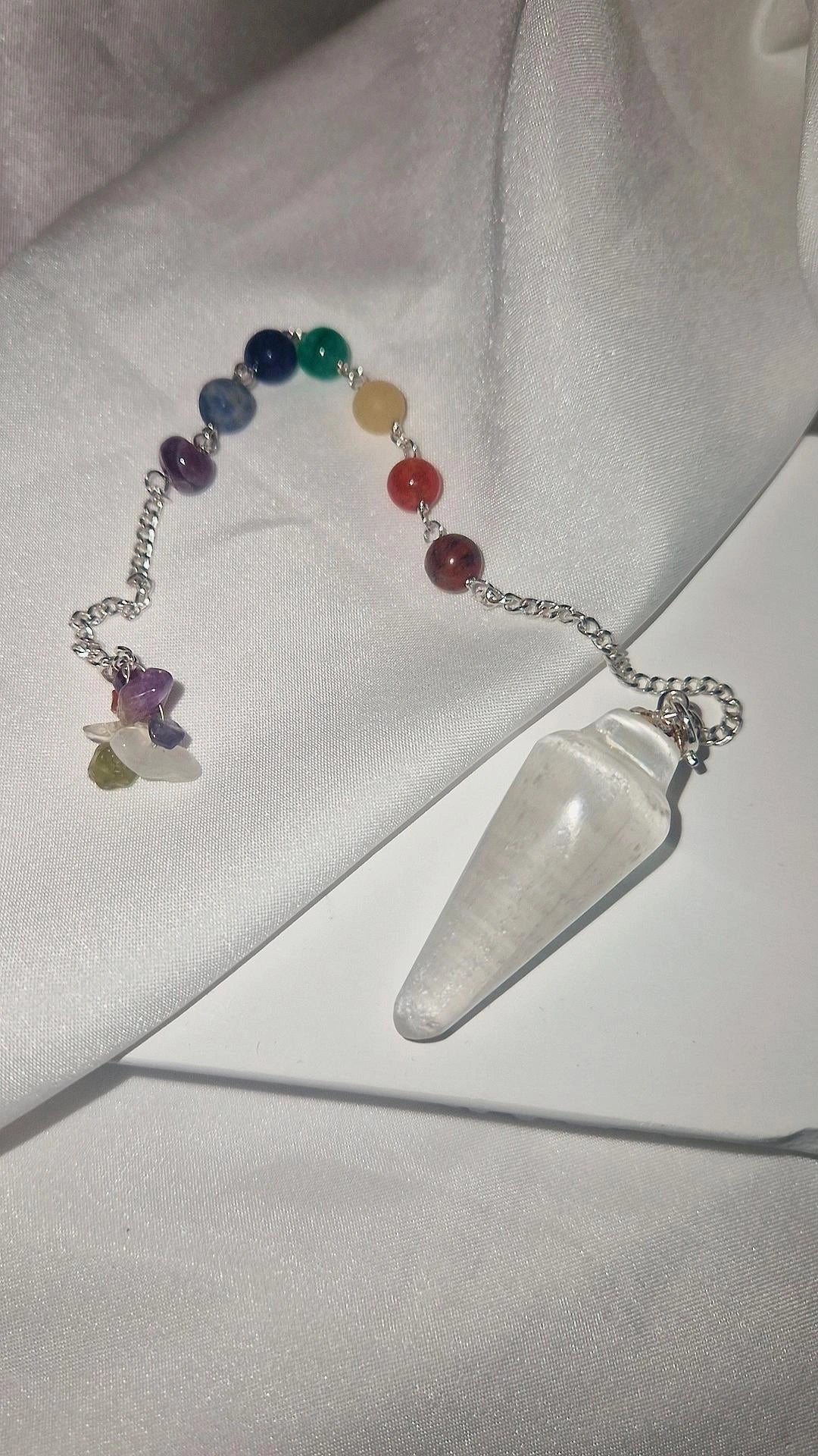 Selenit Chakra Pendel