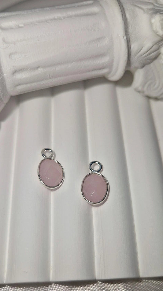 Anhänger Silber Rosenquarz (Oval)