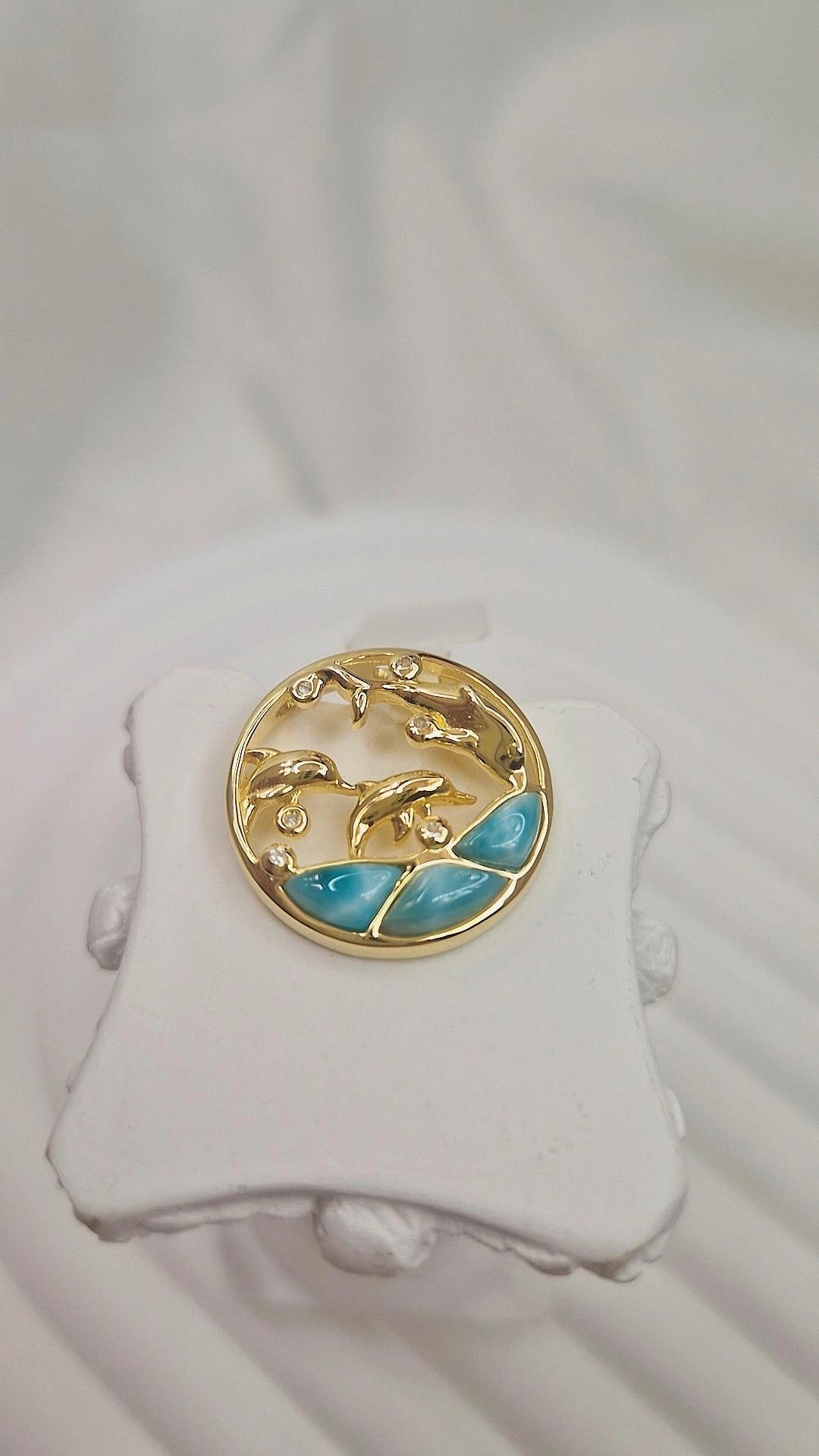 Larimar Delphin Anhänger