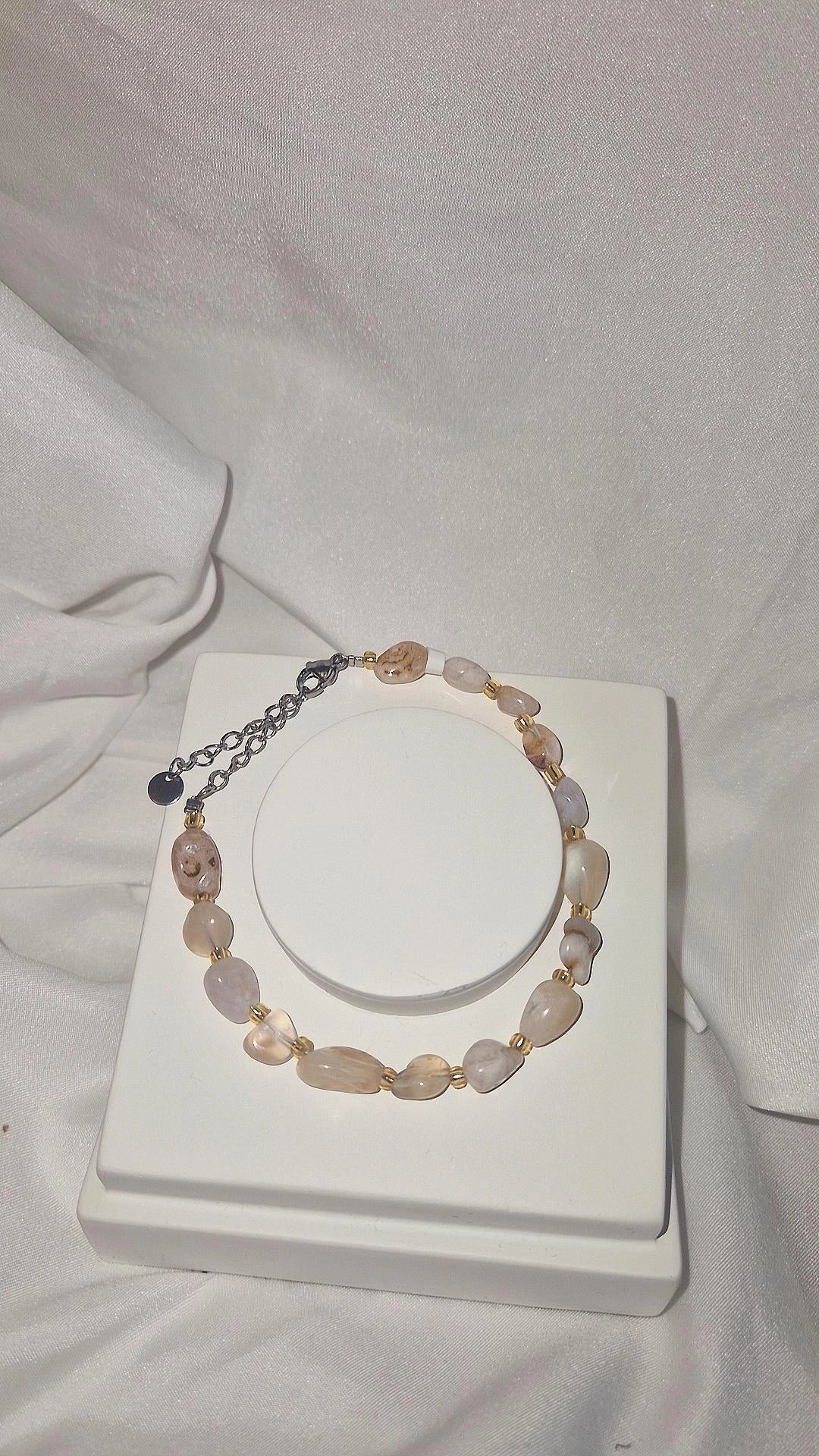 Armband Blumenachat
