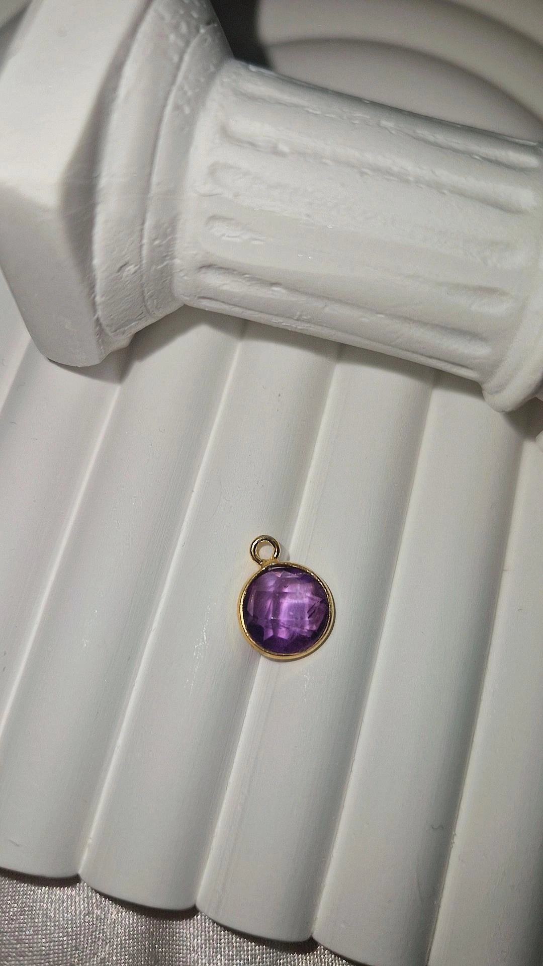 Anhänger Gold Amethyst rund