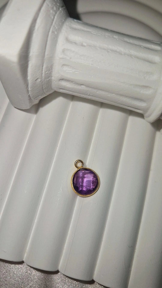Anhänger Gold Amethyst rund