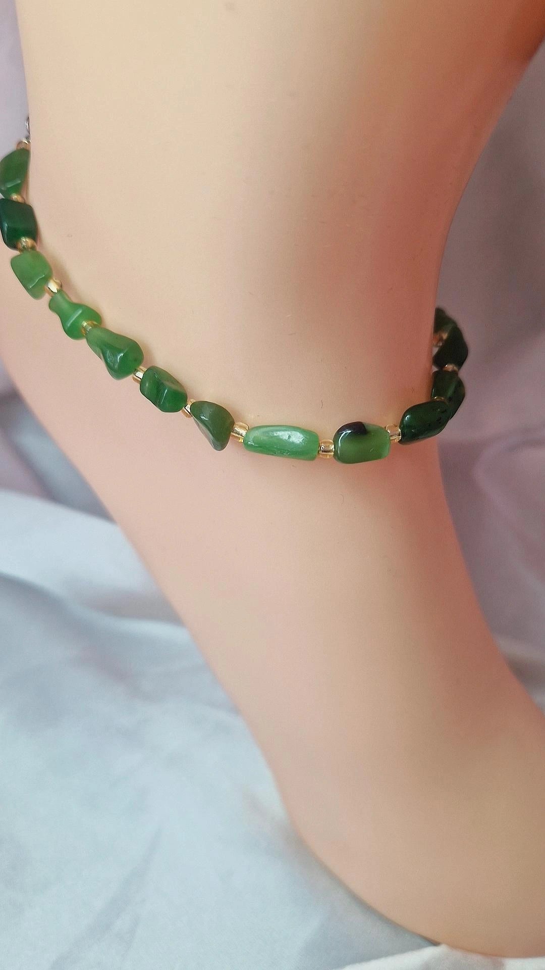 Fußkettchen grün Jade