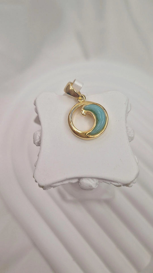 Larimar Welle Anhänger