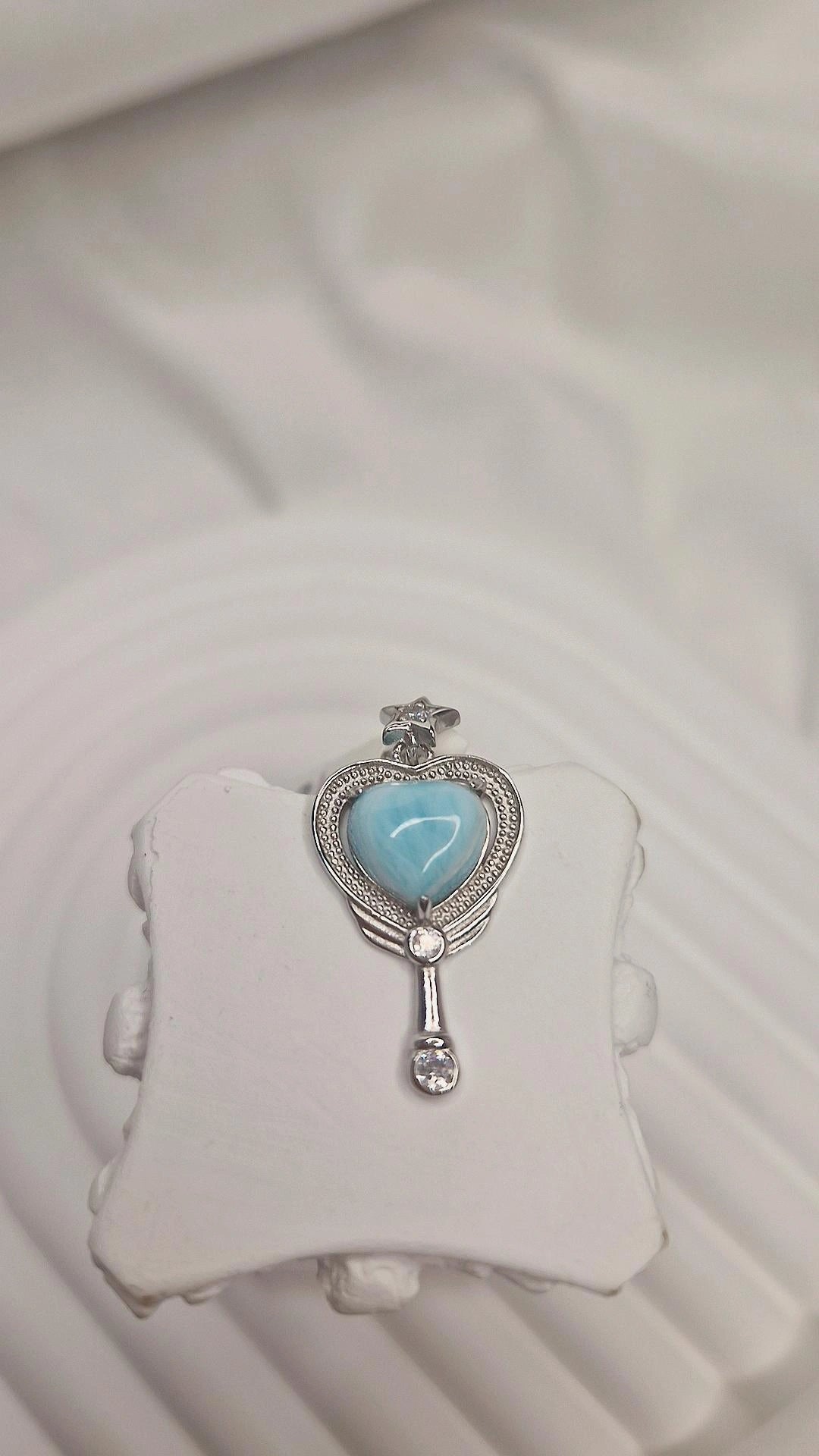 Larimar Herz Anhänger